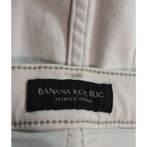 Banana Republic Jeans Ladies 30 Long White Button Fly High Rise‎ Skinny - Picture 4 of 8